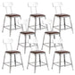 Faux Leather Dining Stools Armless Bar Stools with Metal Base With Back 8 Piece Set Short Stool(18"H) Clearhalo 'Bar Furniture' 'Bar Stools' 'bar_stools' 'furn' 'furn_bar_stools' 'Furniture' 'Kitchen & Dining Furniture' 6664202