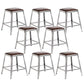 Faux Leather Dining Stools Armless Bar Stools with Metal Base Backless 8 Piece Set Short Stool(18"H) Clearhalo 'Bar Furniture' 'Bar Stools' 'bar_stools' 'furn' 'furn_bar_stools' 'Furniture' 'Kitchen & Dining Furniture' 6664204