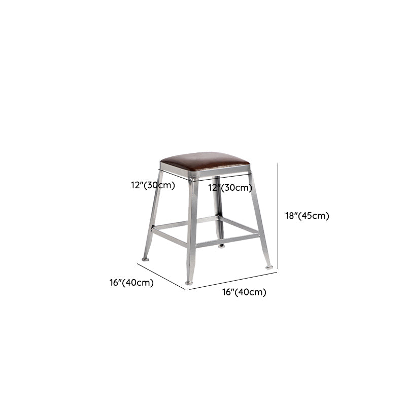 Faux Leather Dining Stools Armless Bar Stools with Metal Base Clearhalo 'Bar Furniture' 'Bar Stools' 'bar_stools' 'furn' 'furn_bar_stools' 'Furniture' 'Kitchen & Dining Furniture' 6664207