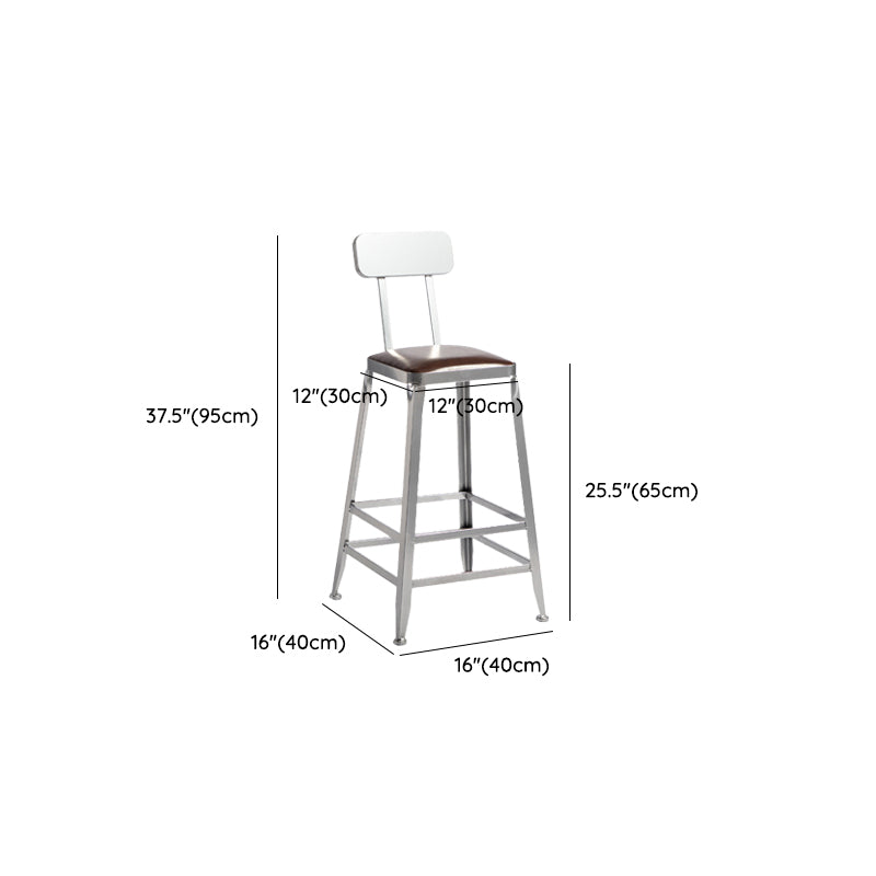 Faux Leather Dining Stools Armless Bar Stools with Metal Base Clearhalo 'Bar Furniture' 'Bar Stools' 'bar_stools' 'furn' 'furn_bar_stools' 'Furniture' 'Kitchen & Dining Furniture' 6664208