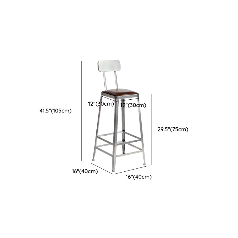 Faux Leather Dining Stools Armless Bar Stools with Metal Base Clearhalo 'Bar Furniture' 'Bar Stools' 'bar_stools' 'furn' 'furn_bar_stools' 'Furniture' 'Kitchen & Dining Furniture' 6664210