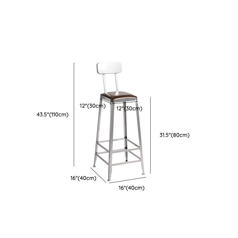 Faux Leather Dining Stools Armless Bar Stools with Metal Base Clearhalo 'Bar Furniture' 'Bar Stools' 'bar_stools' 'furn' 'furn_bar_stools' 'Furniture' 'Kitchen & Dining Furniture' 6664212
