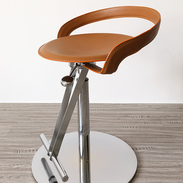 Industrial Leather Bar Stool Low Back Adjustable Counter Stool for Bristol