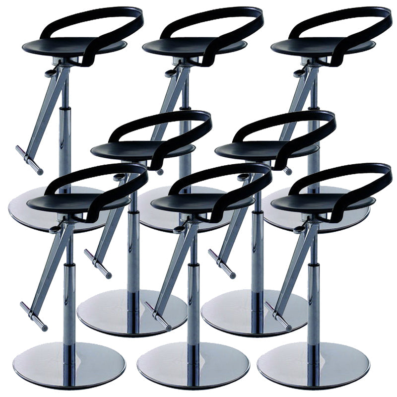 Industrial Leather Bar Stool Low Back Adjustable Counter Stool for Bristol