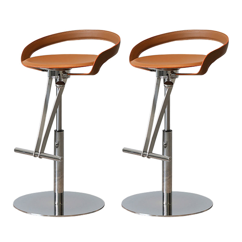 Industrial Leather Bar Stool Low Back Adjustable Counter Stool for Bristol