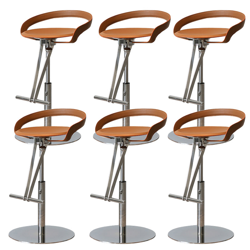 Industrial Leather Bar Stool Low Back Adjustable Counter Stool for Bristol