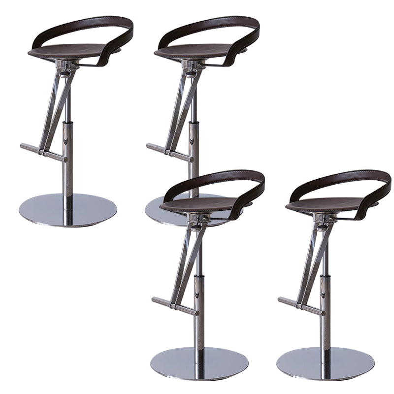 Industrial Leather Bar Stool Low Back Adjustable Counter Stool for Bristol