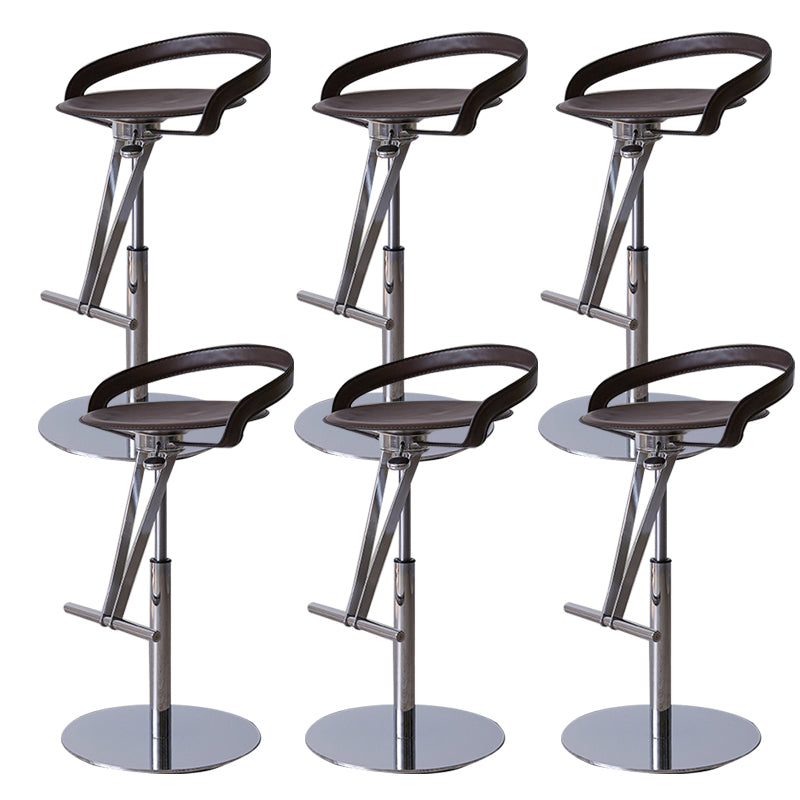 Industrial Leather Bar Stool Low Back Adjustable Counter Stool for Bristol