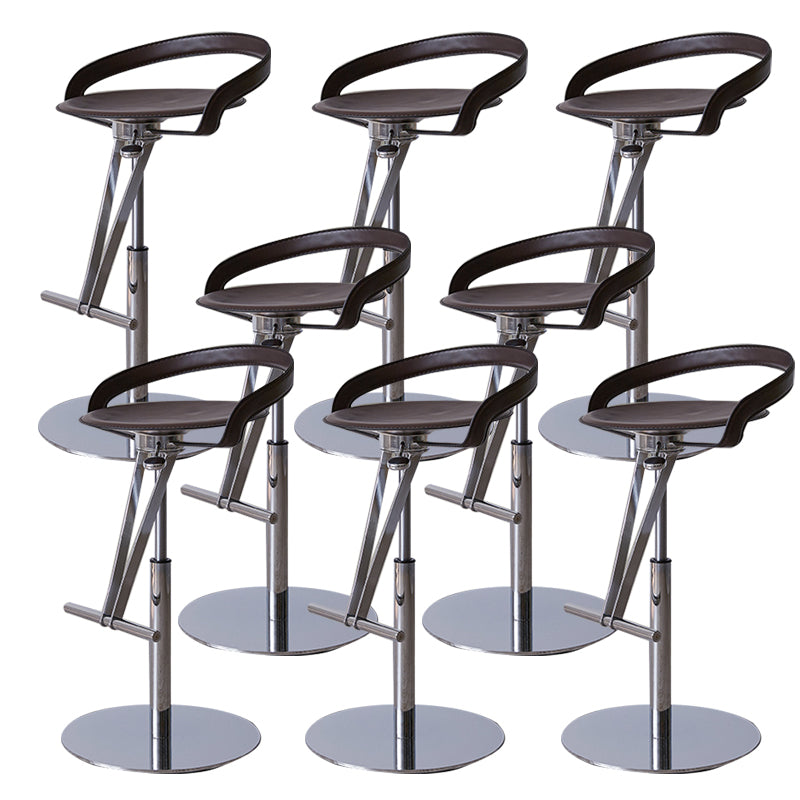 Industrial Leather Bar Stool Low Back Adjustable Counter Stool for Bristol
