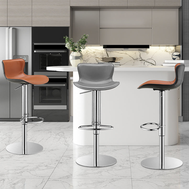 Leer verstelbare Bar Stool Glam Backlest Teller voor Bristol