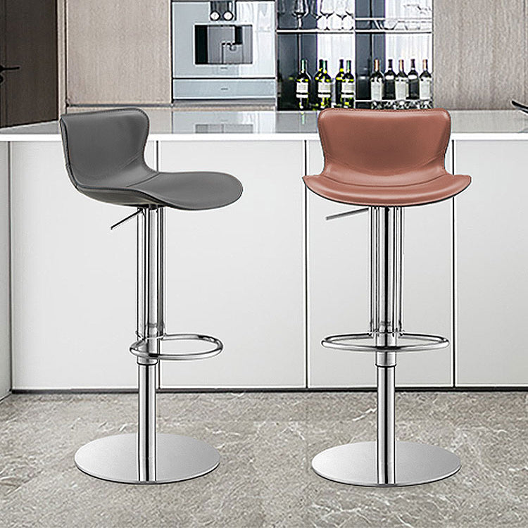 Leer verstelbare Bar Stool Glam Backlest Teller voor Bristol