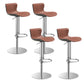 Leer verstelbare Bar Stool Glam Backlest Teller voor Bristol