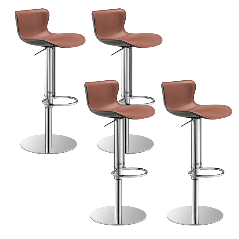 Leer verstelbare Bar Stool Glam Backlest Teller voor Bristol