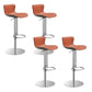 Leer verstelbare Bar Stool Glam Backlest Teller voor Bristol