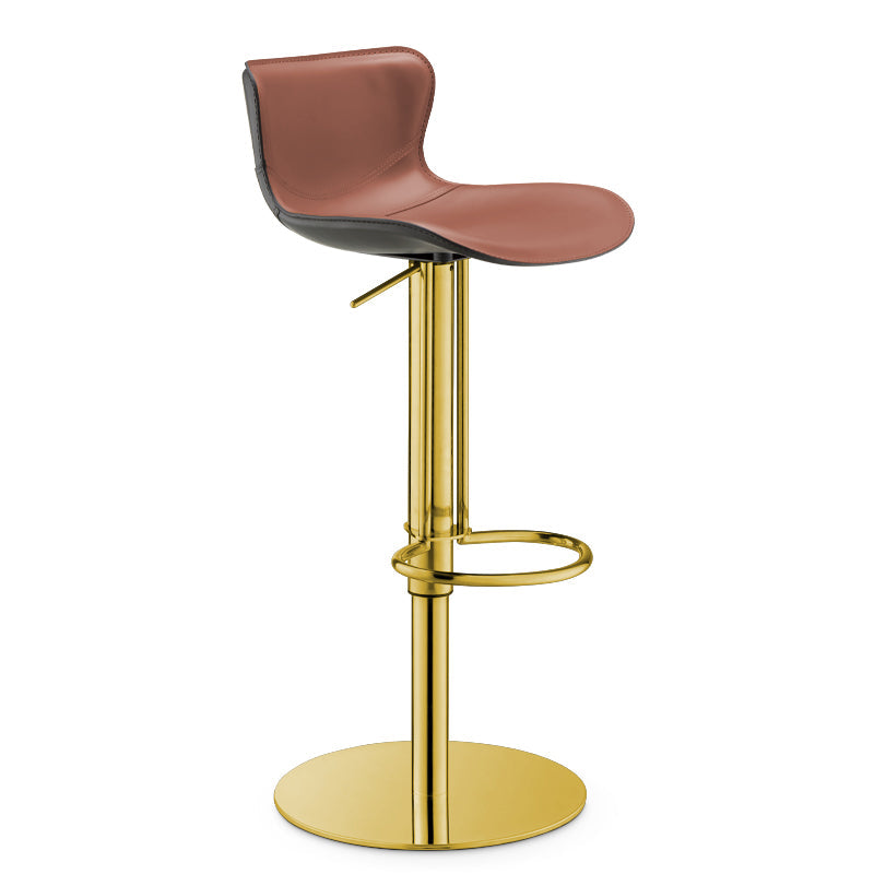 Leer verstelbare Bar Stool Glam Backlest Teller voor Bristol