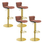 Leer verstelbare Bar Stool Glam Backlest Teller voor Bristol