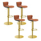 Leer verstelbare Bar Stool Glam Backlest Teller voor Bristol