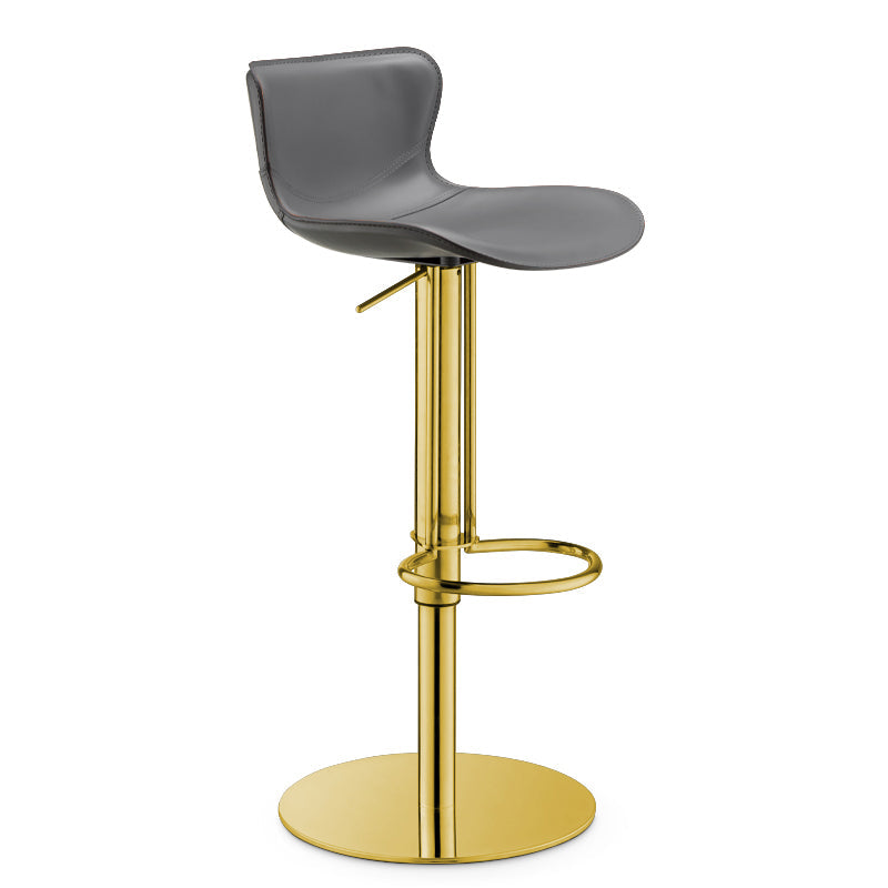 Leer verstelbare Bar Stool Glam Backlest Teller voor Bristol