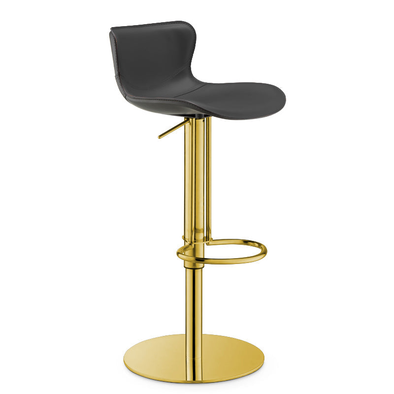 Leer verstelbare Bar Stool Glam Backlest Teller voor Bristol