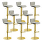 Leer verstelbare Bar Stool Glam Backlest Teller voor Bristol