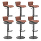 Leer verstelbare Bar Stool Glam Backlest Teller voor Bristol