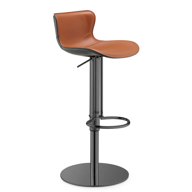 Leer verstelbare Bar Stool Glam Backlest Teller voor Bristol