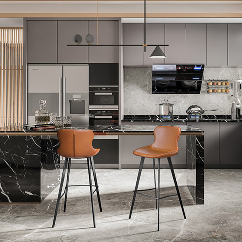 Moderne lederen barkruk lage rugvoetsteun tegenstoel voor Bristol