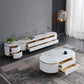 Marble Top TV Stand Modern Style Oval TV Cabinet with Drawers Clearhalo 'furn' 'furn_tv_stands_entertainment_centers' 'Furniture' 'Living Room Furniture' 'TV Stands & Entertainment Centers' 'TV Stands & Media Storage Furniture' 'tv_stands_entertainment_centers' 6664581