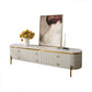 Marble Top TV Stand Modern Style Oval TV Cabinet with Drawers White Clearhalo 'furn' 'furn_tv_stands_entertainment_centers' 'Furniture' 'Living Room Furniture' 'TV Stands & Entertainment Centers' 'TV Stands & Media Storage Furniture' 'tv_stands_entertainment_centers' 6664589