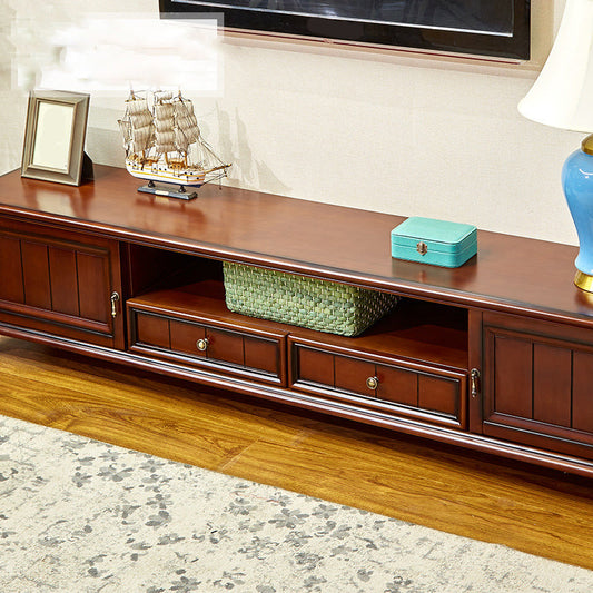 Console tradizionale per supporti per i media televisivi in ​​legno con cassetti