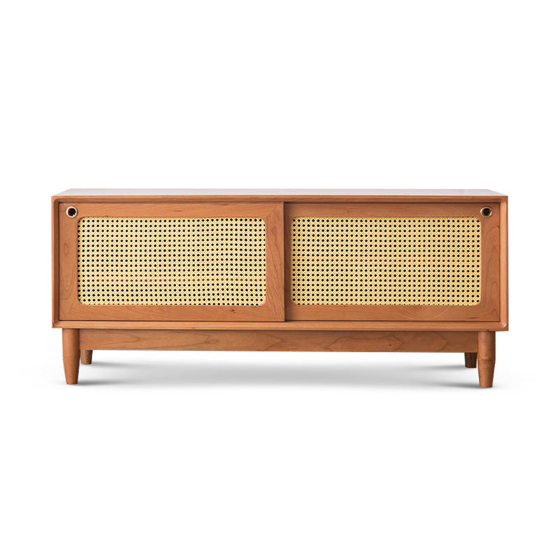 Scandinavian TV Media Console Solid Wood TV Console for Living Room 47"L x 16"W x 20"H Cherry Clearhalo 'furn' 'furn_tv_stands_entertainment_centers' 'Furniture' 'Living Room Furniture' 'TV Stands & Entertainment Centers' 'TV Stands & Media Storage Furniture' 'tv_stands_entertainment_centers' 6664605