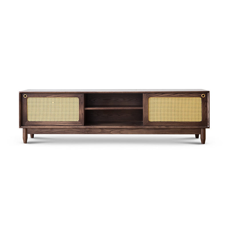 Scandinavian TV Media Console Solid Wood TV Console for Living Room 71"L x 16"W x 20"H Nut-Brown Clearhalo 'furn' 'furn_tv_stands_entertainment_centers' 'Furniture' 'Living Room Furniture' 'TV Stands & Entertainment Centers' 'TV Stands & Media Storage Furniture' 'tv_stands_entertainment_centers' 6664606
