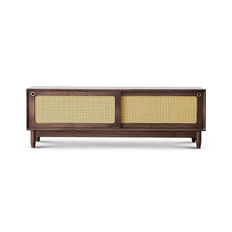 Scandinavian TV Media Console Solid Wood TV Console for Living Room 59"L x 16"W x 20"H Nut-Brown Clearhalo 'furn' 'furn_tv_stands_entertainment_centers' 'Furniture' 'Living Room Furniture' 'TV Stands & Entertainment Centers' 'TV Stands & Media Storage Furniture' 'tv_stands_entertainment_centers' 6664609