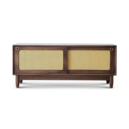 Scandinavian TV Media Console Solid Wood TV Console for Living Room 47"L x 16"W x 20"H Nut-Brown Clearhalo 'furn' 'furn_tv_stands_entertainment_centers' 'Furniture' 'Living Room Furniture' 'TV Stands & Entertainment Centers' 'TV Stands & Media Storage Furniture' 'tv_stands_entertainment_centers' 6664613