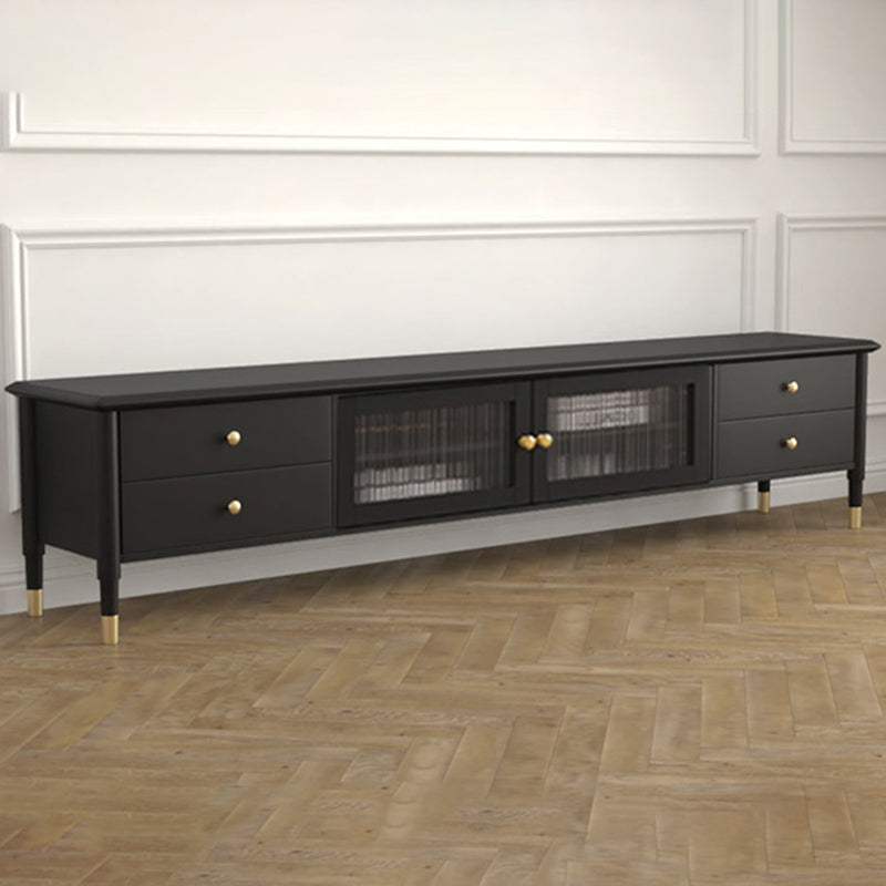 Supporto TV multimediale in legno massello Console multimediale scandinava con cassetti