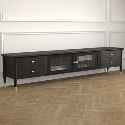 Supporto TV multimediale in legno massello Console multimediale scandinava con cassetti