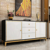 Consola de medios de almacenamiento de Glass TV Media con cajones de almacenamiento con cajones