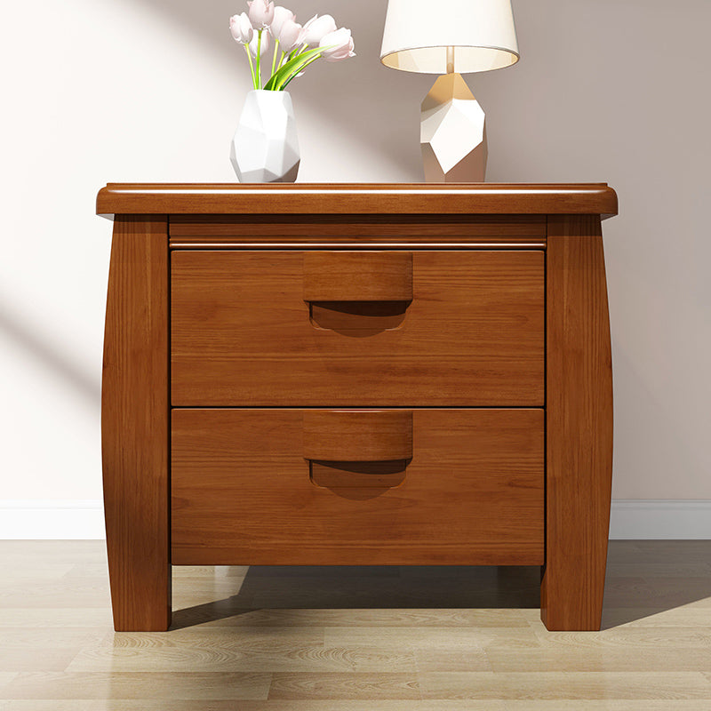 Solid Wood Accent Table Nightstand Modern Bedside Cabinet for Bedroom Nut-Brown 1 Piece Clearhalo 'Bedroom Furniture' 'furn' 'furn_night_stand' 'Furniture' 'night_stand' 'Nightstands' 6664728