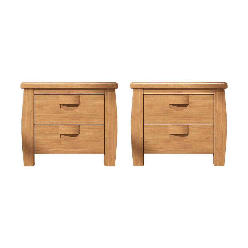 Solid Wood Accent Table Nightstand Modern Bedside Cabinet for Bedroom Light Wood 2 Piece Set Clearhalo 'Bedroom Furniture' 'furn' 'furn_night_stand' 'Furniture' 'night_stand' 'Nightstands' 6664733
