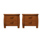 Solid Wood Accent Table Nightstand Modern Bedside Cabinet for Bedroom Nut-Brown 2 Piece Set Clearhalo 'Bedroom Furniture' 'furn' 'furn_night_stand' 'Furniture' 'night_stand' 'Nightstands' 6664737