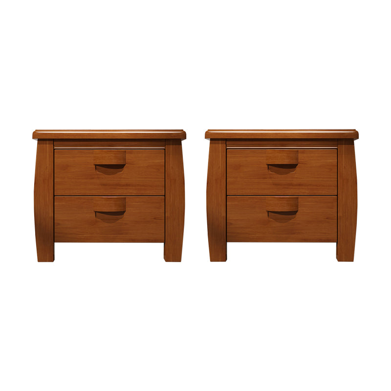 Solid Wood Accent Table Nightstand Modern Bedside Cabinet for Bedroom Nut-Brown 2 Piece Set Clearhalo 'Bedroom Furniture' 'furn' 'furn_night_stand' 'Furniture' 'night_stand' 'Nightstands' 6664737