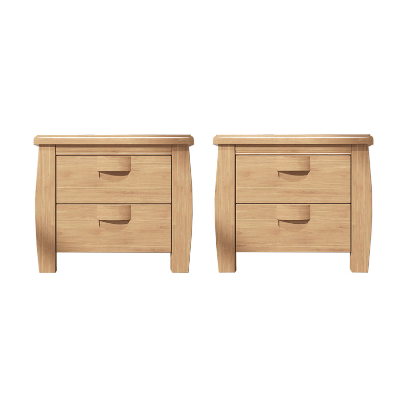 Solid Wood Accent Table Nightstand Modern Bedside Cabinet for Bedroom Natural 2 Piece Set Clearhalo 'Bedroom Furniture' 'furn' 'furn_night_stand' 'Furniture' 'night_stand' 'Nightstands' 6664739