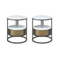 Modern Accent Table Nightstand Open Storage Nightstand with Drawer Black 2 Piece Set Clearhalo 'Bedroom Furniture' 'furn' 'furn_night_stand' 'Furniture' 'night_stand' 'Nightstands' 6664744
