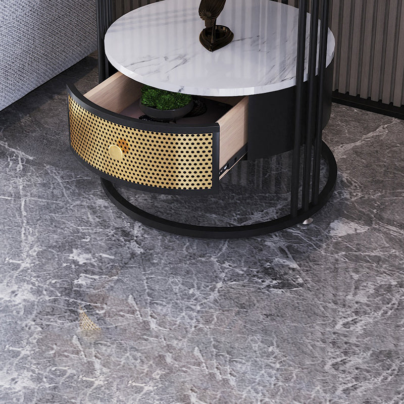 Modern Accent Table Nightstand Open Storage Nightstand with Drawer Clearhalo 'Bedroom Furniture' 'furn' 'furn_night_stand' 'Furniture' 'night_stand' 'Nightstands' 6664748