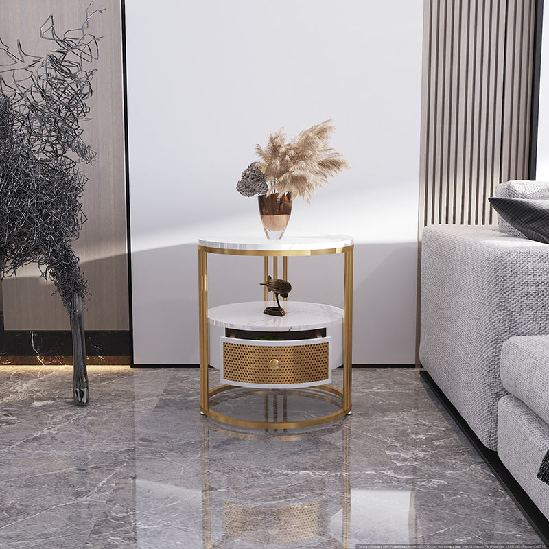 Modern Accent Table Nightstand Open Storage Nightstand with Drawer Clearhalo 'Bedroom Furniture' 'furn' 'furn_night_stand' 'Furniture' 'night_stand' 'Nightstands' 6664749