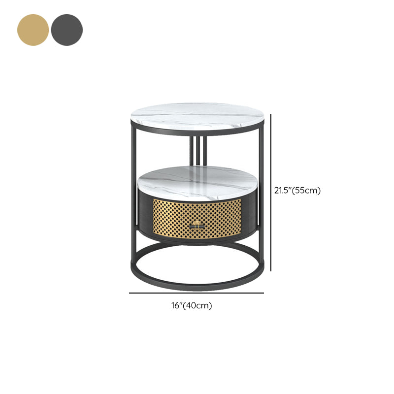Modern Accent Table Nightstand Open Storage Nightstand with Drawer Clearhalo 'Bedroom Furniture' 'furn' 'furn_night_stand' 'Furniture' 'night_stand' 'Nightstands' 6664750