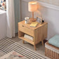 Solid Wood Nightstand Contemporary Bedside Cabinet with Legs