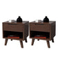 Solid Wood Nightstand Contemporary Bedside Cabinet with Legs