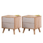 Solid Wood Nightstand Contemporary Bedside Cabinet with Legs