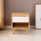 Modern Bedside Cabinet Solid Wood Bed Nightstand for Bedroom Natural Wood White 1 Piece 1 Clearhalo 'Bedroom Furniture' 'furn' 'furn_night_stand' 'Furniture' 'night_stand' 'Nightstands' 6664776